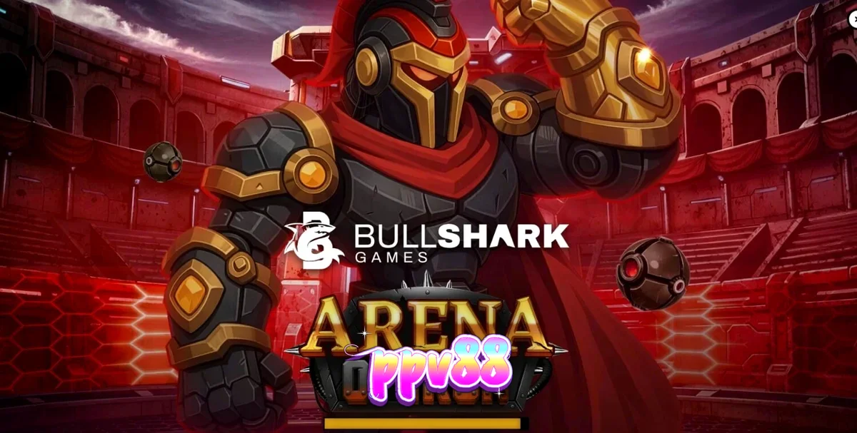 Arena of Iron slot machine interface with robotic gladiator theme